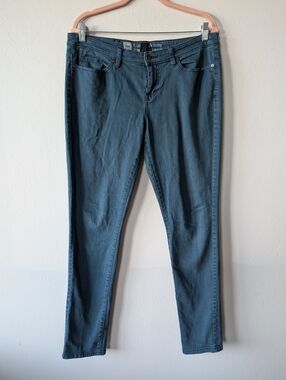 Mossimo Curvy Skinny Premium Denim Teal Jeans Size 10 Fit 4 Tall Mid Rise